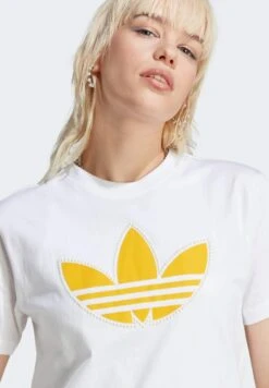 Adidas Originals Pearl Trefoil - Print T-Shirt - White -Clothing Sale Store 0142f40070ec475ab6f82fc1926872a6