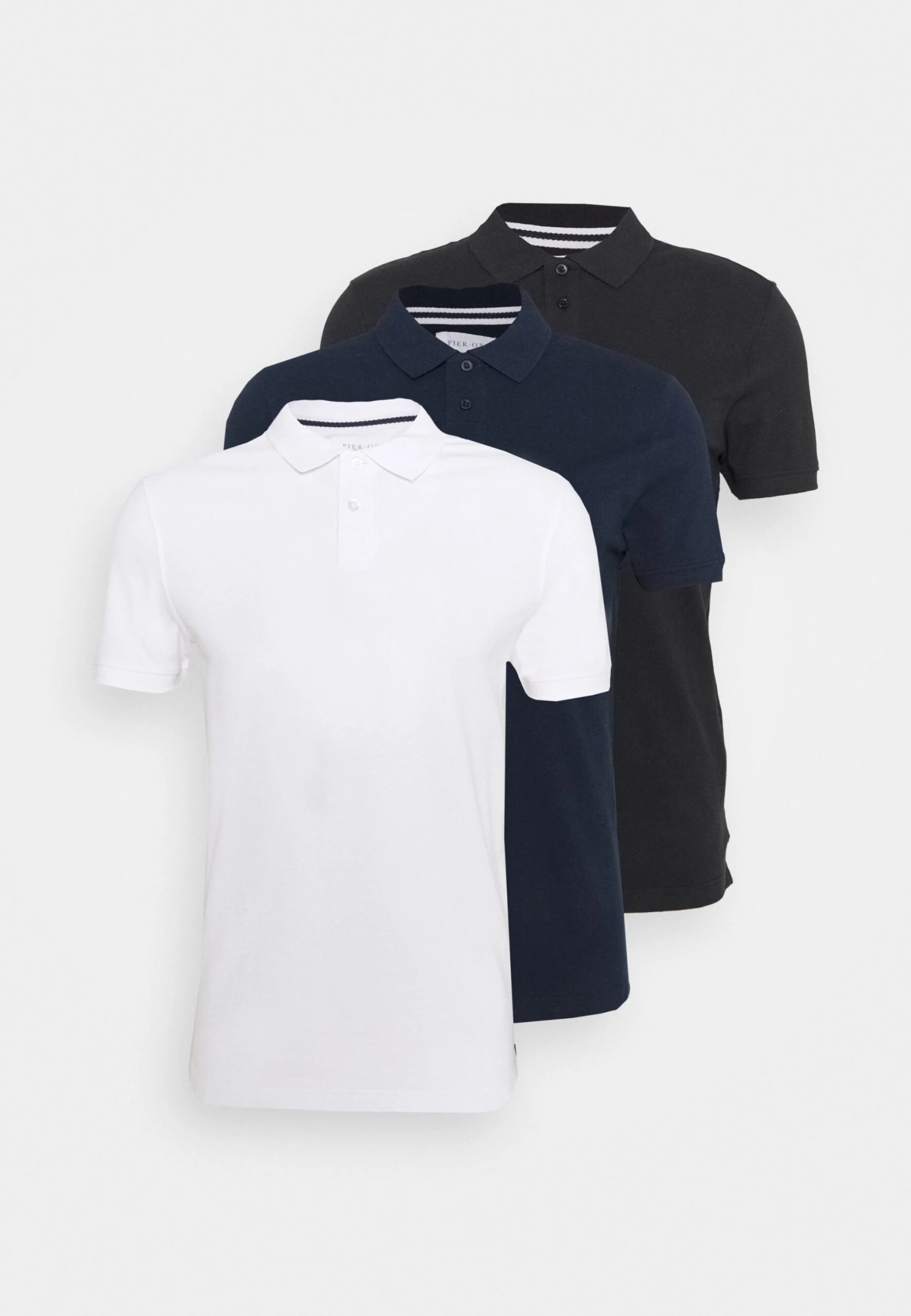 Pier One 3 Pack - Polo Shirt - Black/Dark Blue/White 6 Pier One 3 Pack - Polo Shirt - Black/Dark Blue/White - Image 6