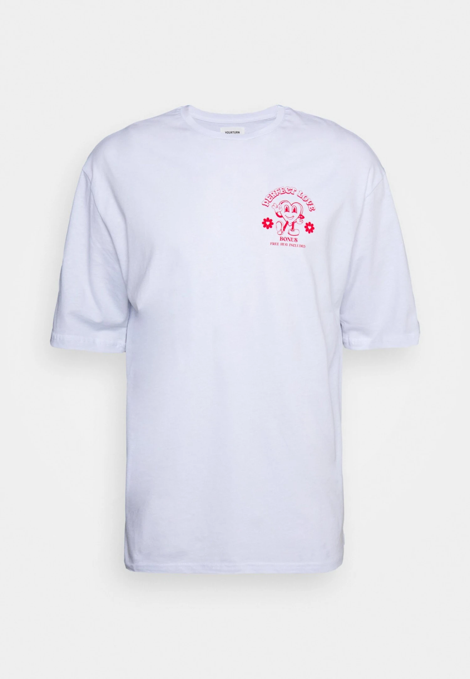 YOURTURN Heart Graphic Backprint Tee Unisex - Print T-Shirt - White 1 YOURTURN Heart Graphic Backprint Tee Unisex - Print T-Shirt - White