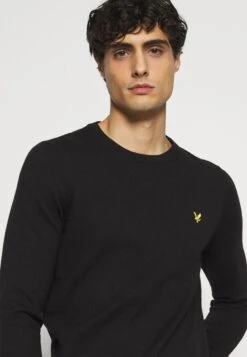 Lyle & Scott Crew Neck Jumper - Jumper - Jet Black -Clothing Sale Store 0fb83e573f88481ca5e2f59ade740d9d