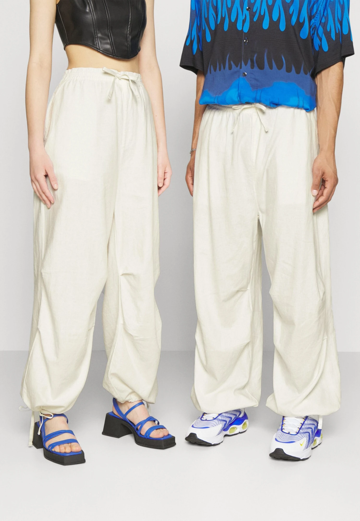 YOURTURN Genderless Parachute Unisex - Trousers - White 1 YOURTURN Genderless Parachute Unisex - Trousers - White