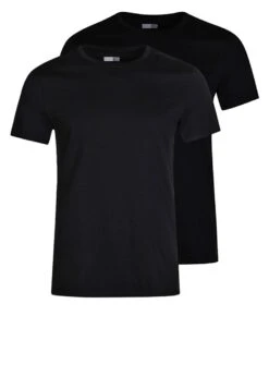 Pier One 2 Pack - Basic T-Shirt - Black