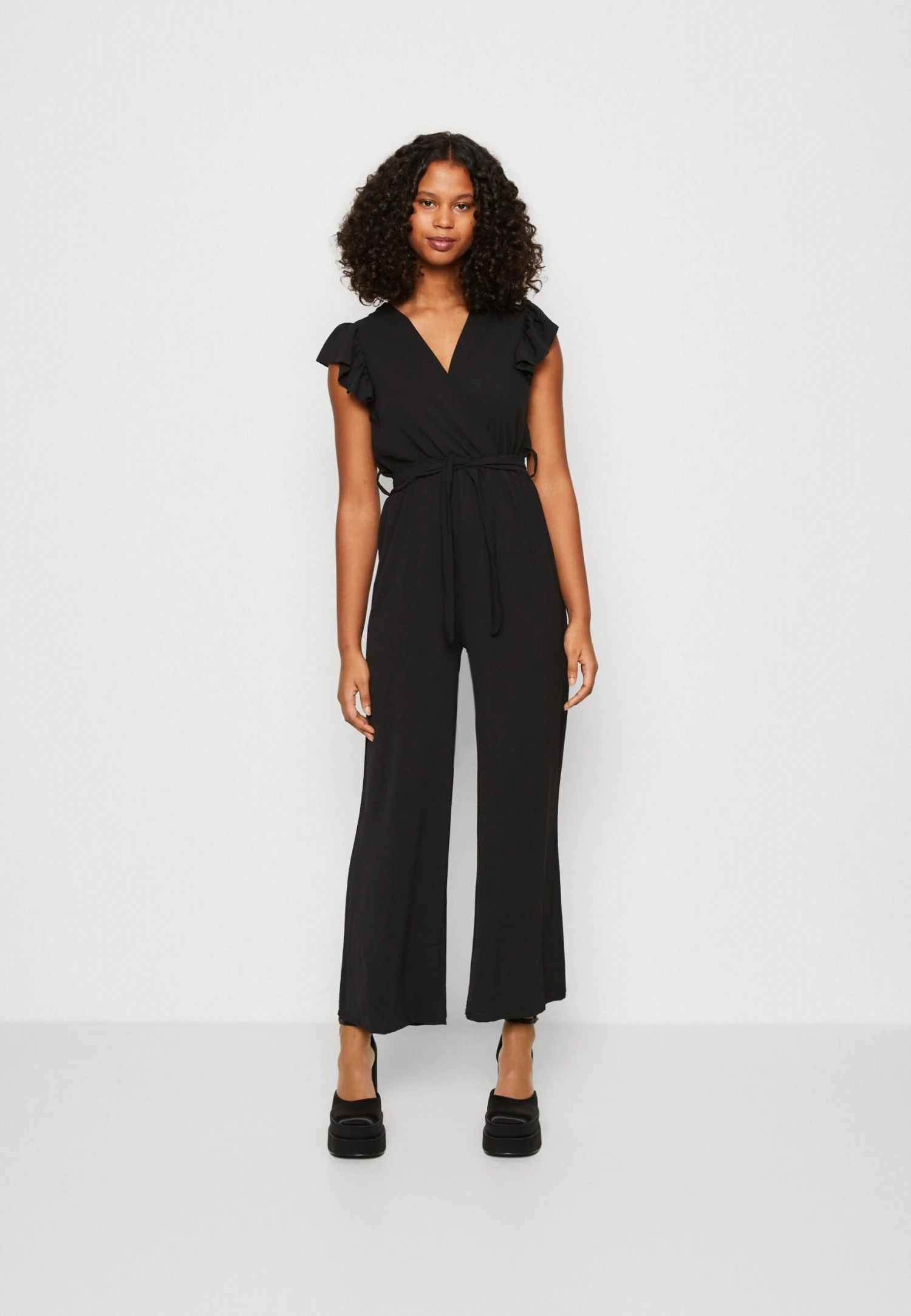 Wal G Fazza Ruffle- Jumpsuit - Black 1 Wal G Fazza Ruffle- Jumpsuit - Black