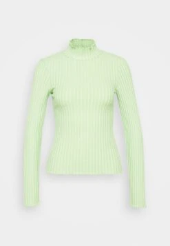 Selected Femme Slfwilma T Neck - Long Sleeved Top - Pistachio Green -Clothing Sale Store 5254036b4eea48f989331170d133ca4c