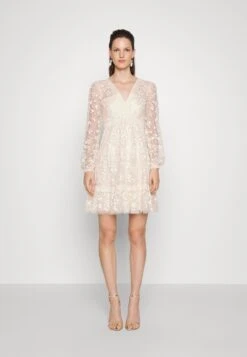 Needle & Thread Celestia Ribbon Mini Dress - Cocktail Dress / Party Dress - Champagne