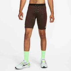 Nike | Men's Dri-Fit ADV Aeroswift Half Tight -Clothing Sale Store DM4622 014 M Nike Dri FitADVAeroswiftHalfTight frontonbody2
