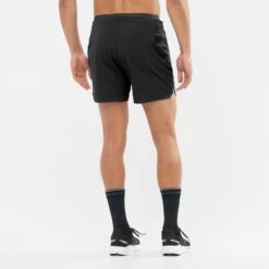 Salomon | Men's Sense Aero 5'' Shorts - Deep Black -Clothing Sale Store LC1870000 M Salomon SenseAero5 backonbody