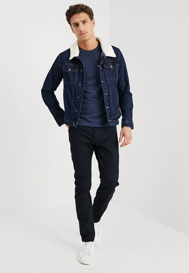 Pier One Basic T-Shirt - Mottled Dark Blue 2 Pier One Basic T-Shirt - Mottled Dark Blue - Image 2