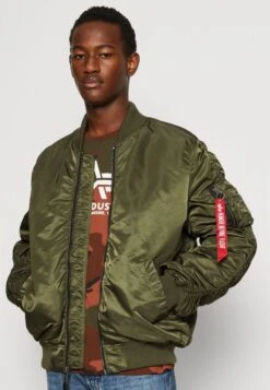 Alpha Industries Ma-1 Puckered - Bomber Jacket - Dark Olive -Clothing Sale Store a8c9be0be8f64487a7067955305c39a2