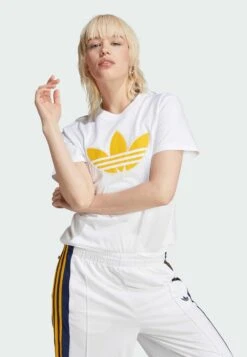 Adidas Originals Pearl Trefoil - Print T-Shirt - White