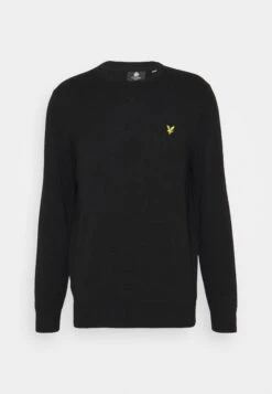 Lyle & Scott Crew Neck Jumper - Jumper - Jet Black -Clothing Sale Store c8788428b3d348829bec8a541bf3d578