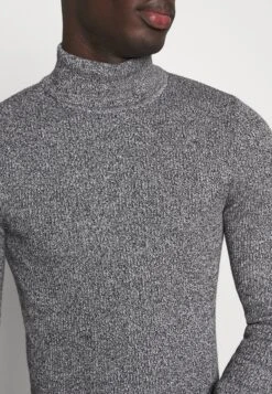 Pier One Muscle Fit Turtle - Jumper - Mottled Grey -Clothing Sale Store d142923379eb406597a5e8410ae8a0b5