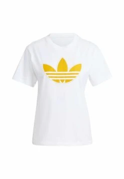 Adidas Originals Pearl Trefoil - Print T-Shirt - White -Clothing Sale Store f95b905d7f23442a8e29fb926e319e66